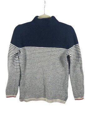Tabitha Webb Sweater Womens Mockneck Pullover Lambswool Medium Preppy Nautical